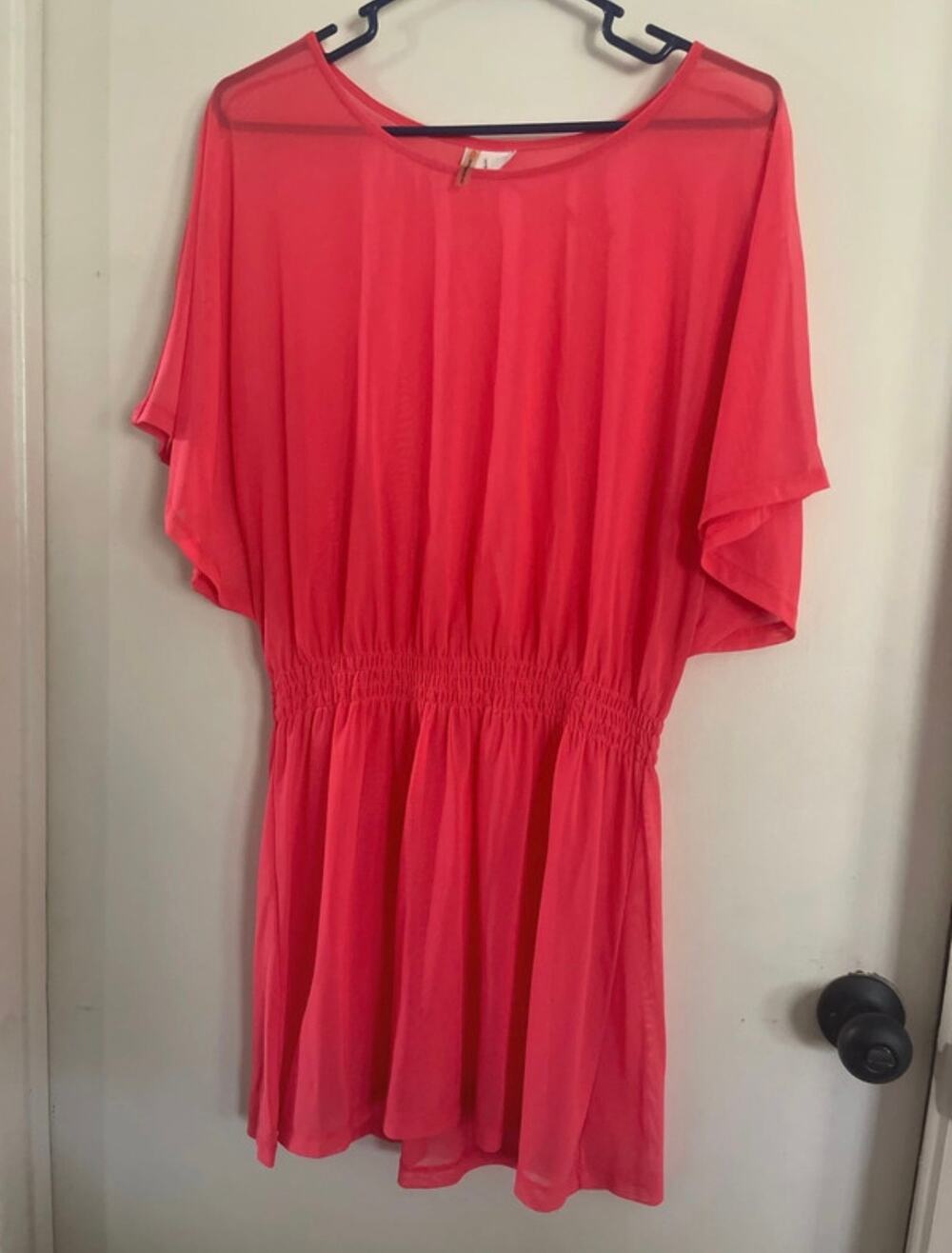 Women’s O’Rageous Swimsuit Cover Up Pink See through size Large